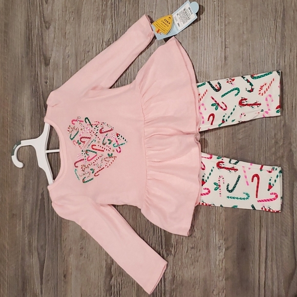 Cat & Jack Other - Cat & Jack Candy Cane Matching Set Size 18 Months